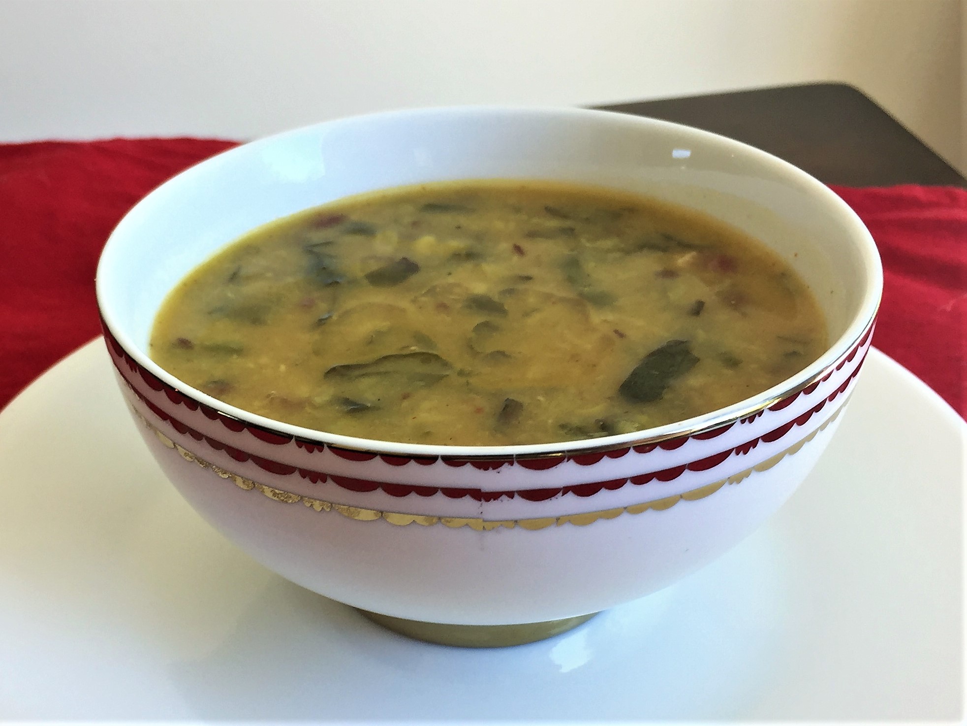 Moong daal/yellow lentils with beet greens - The Kitchen Docs