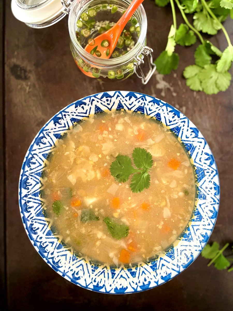 sweet corn soup recipe, sweet corn veg soup