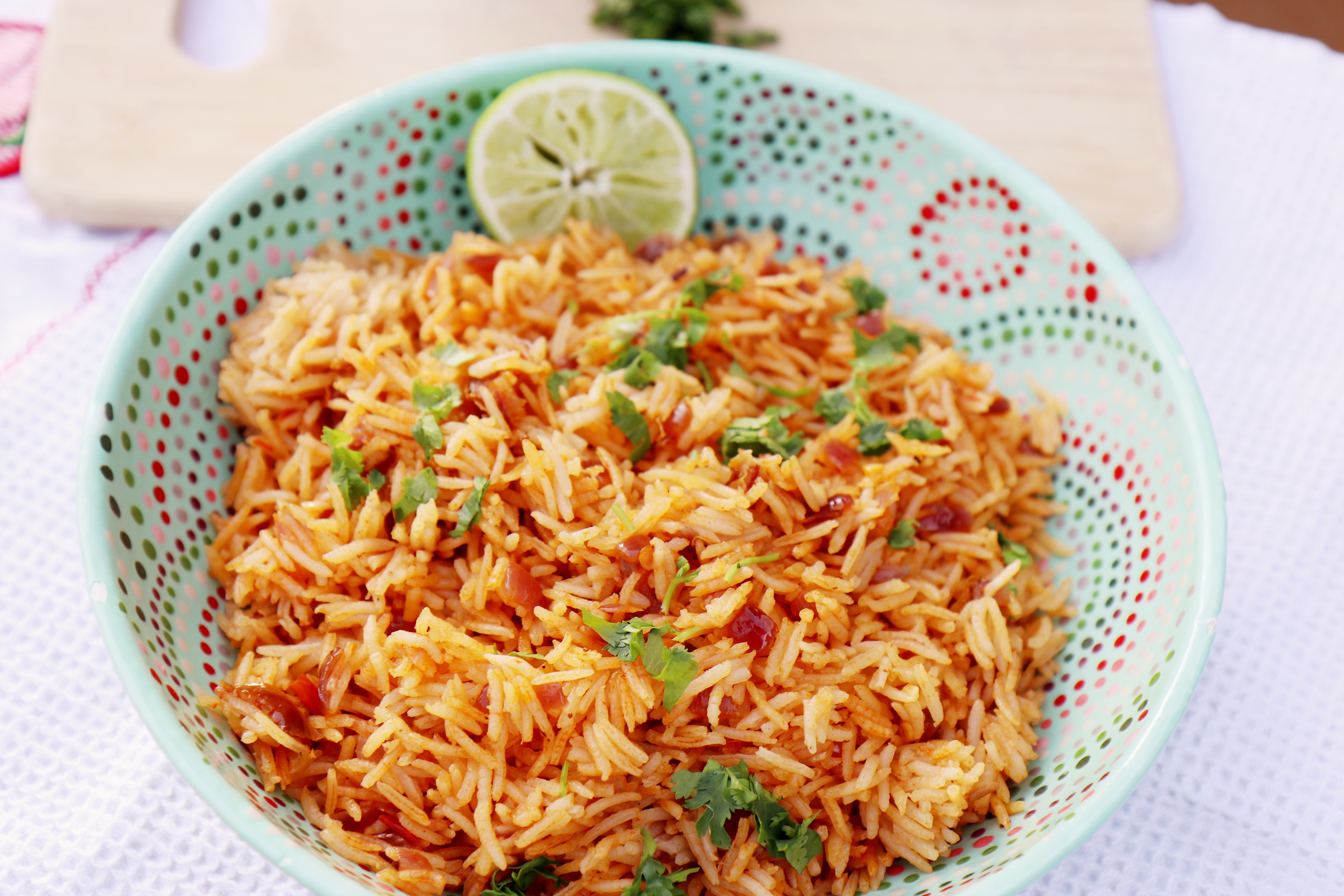 Harissa and orange scented rice with dates