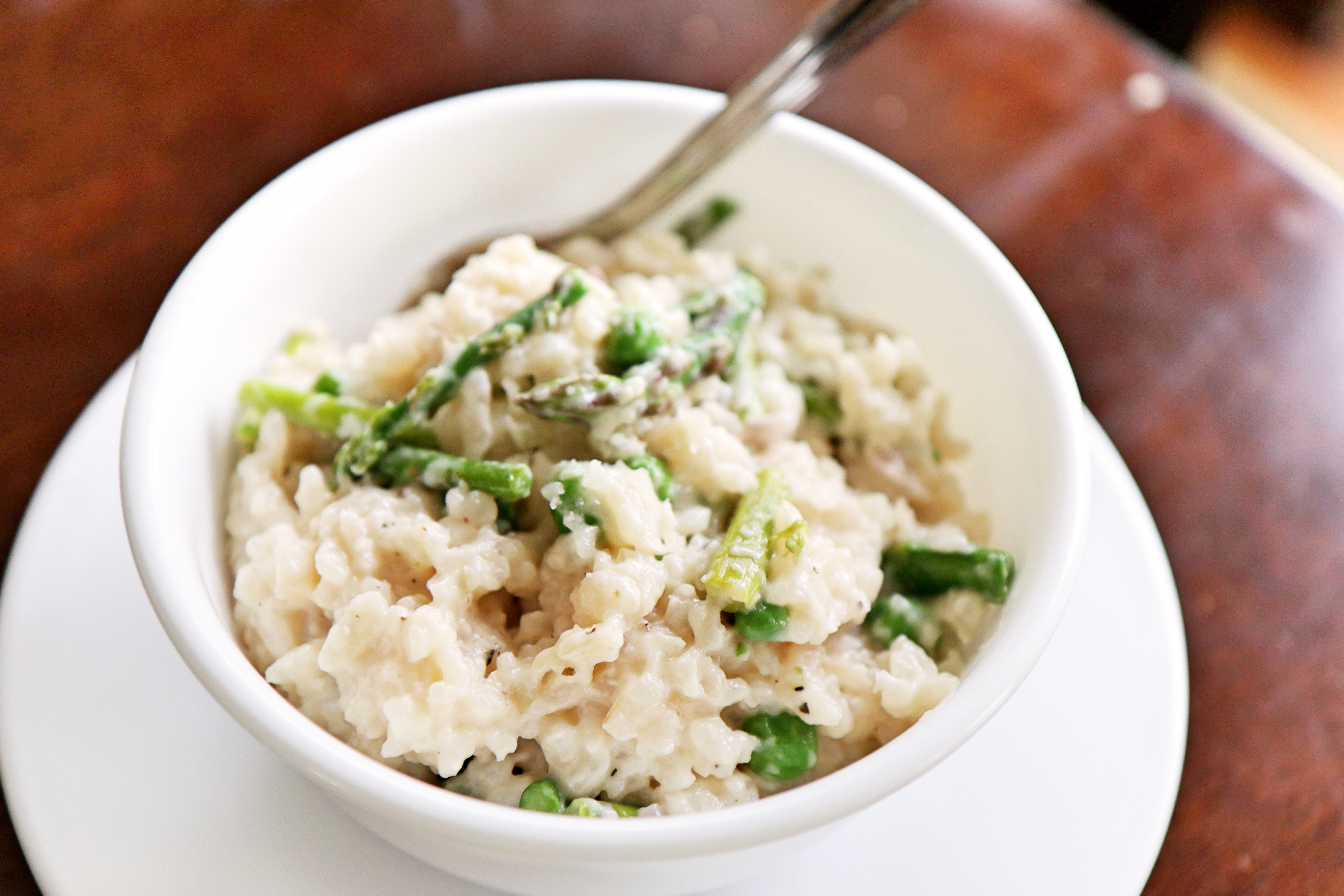 Quick Spring Risotto with asparagus and peas