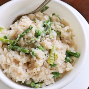 Quick Spring Risotto with asparagus and peas