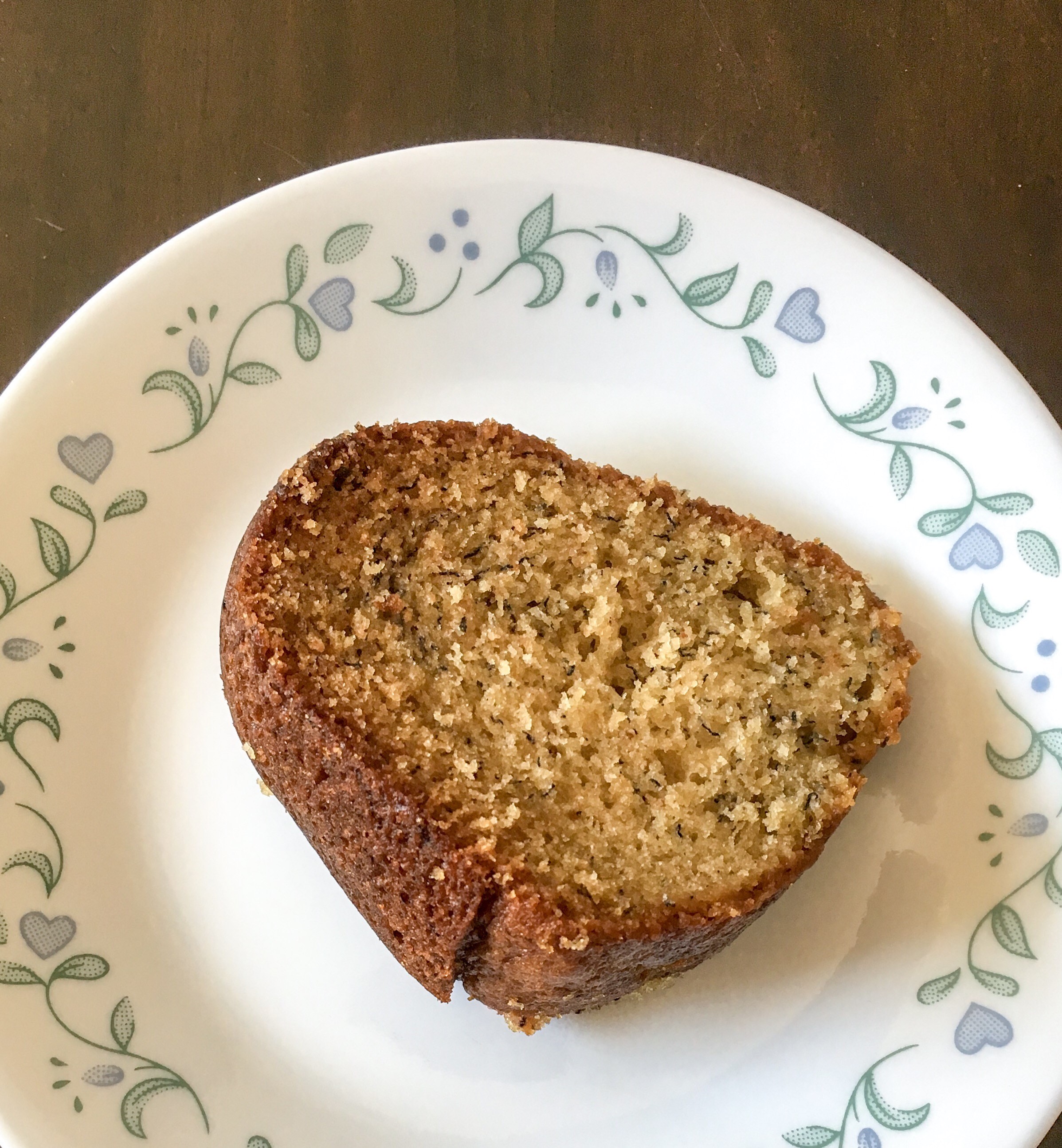 A slice of Nut free banana bread with chocolate chips