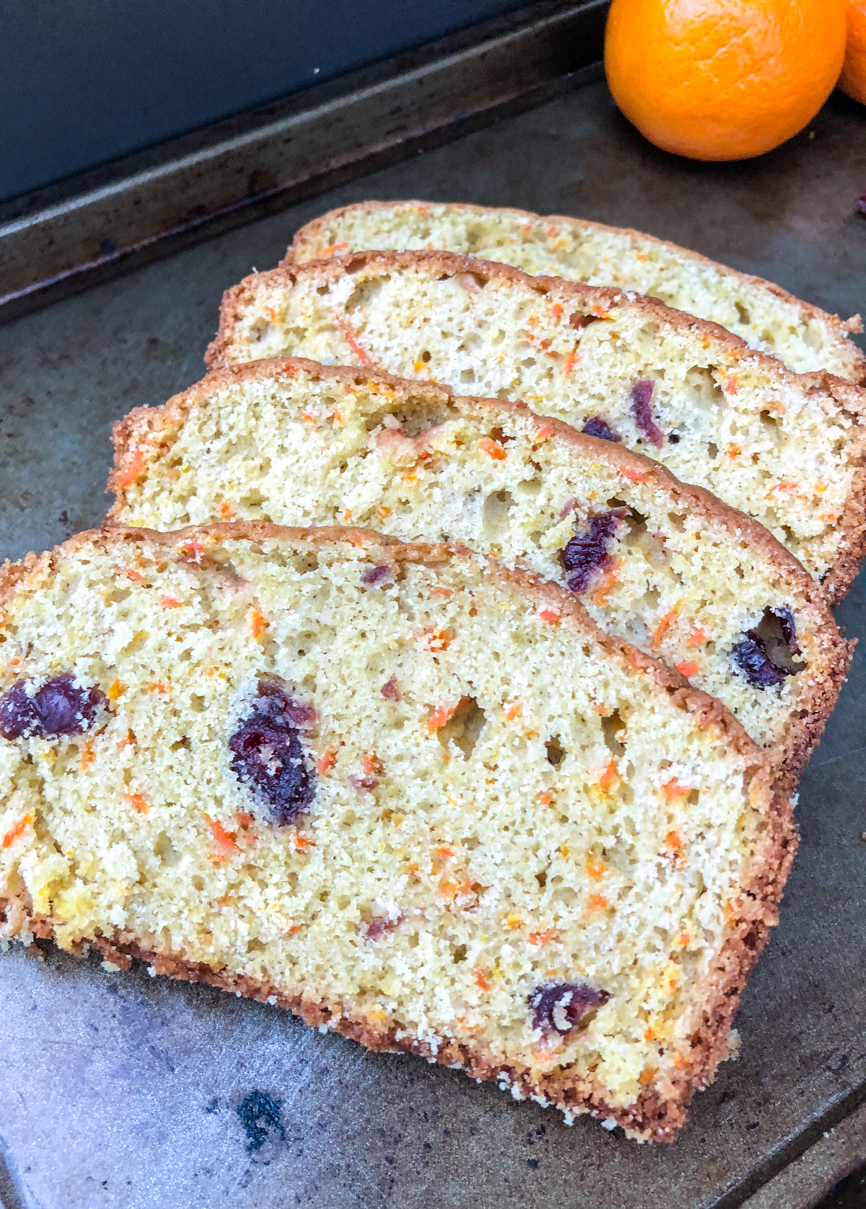 Citrus Scented Carrot Cranberry Loaf Cake