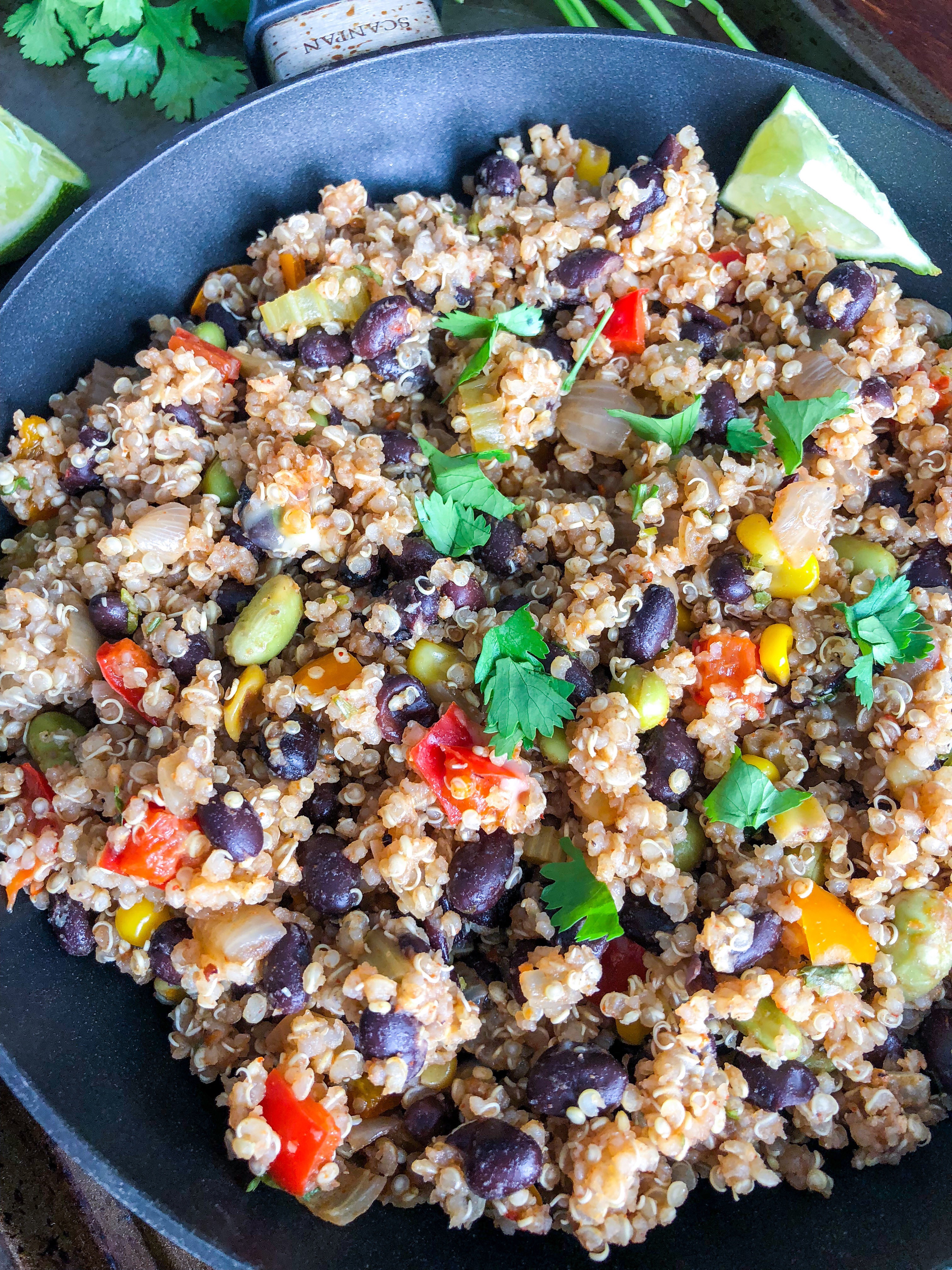 Close up of easy recipe of one pt vegan taco skillet in scanpan