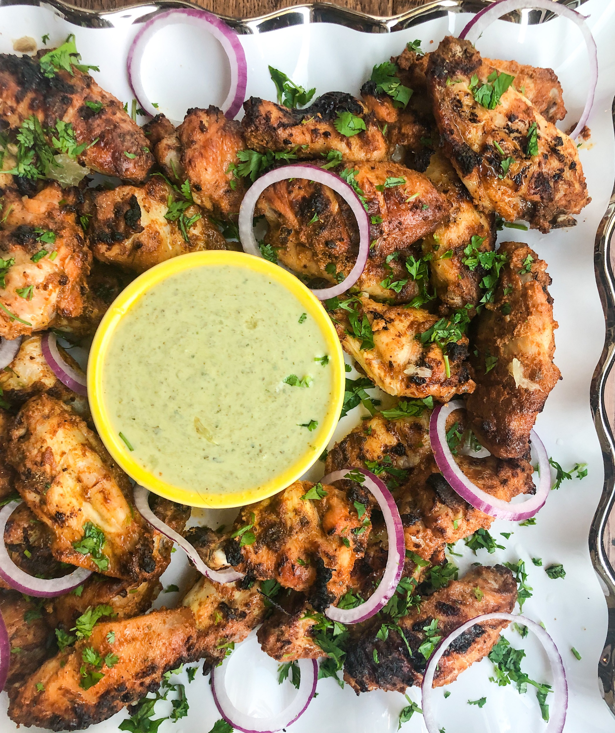 Tandoori-Chicken-Wings-with-Dipping-Chutney-Sauce