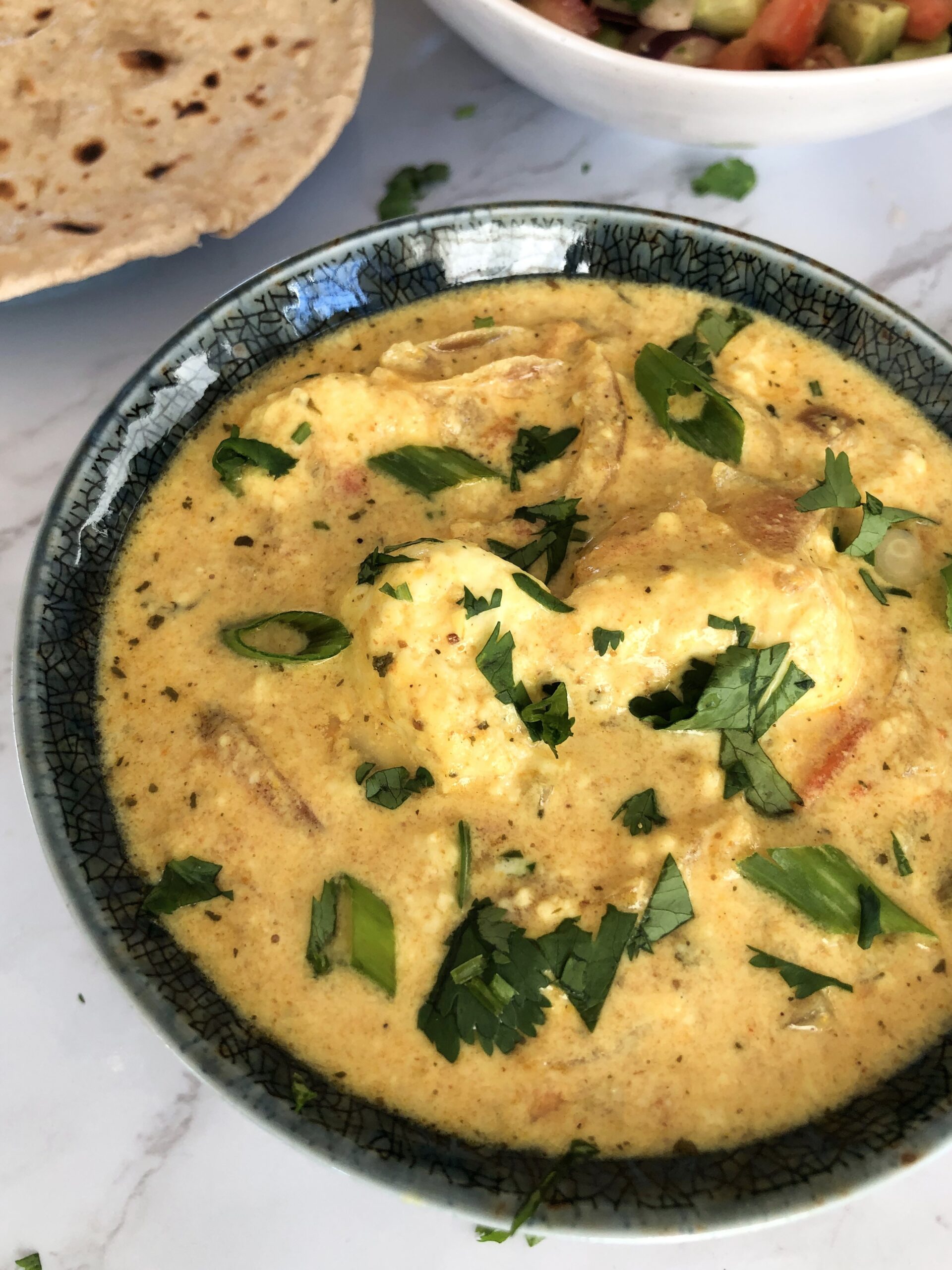 Yumm! Shahi paneer - cubed homemade paneer dunked in a luscious creamy curry sauce