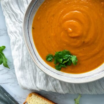 Vegan Instant Pot Lentil Carrot soup with turmeric