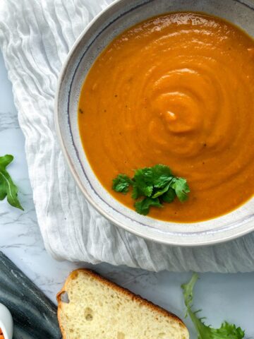 Vegan Instant Pot Lentil Carrot soup with turmeric