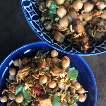 Roasted Sweet Potato Chaat with Chickpeas
