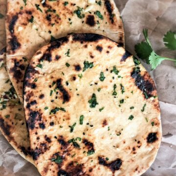 Healthier_Homemade_Garlic_Naan vegetarian and yeast free