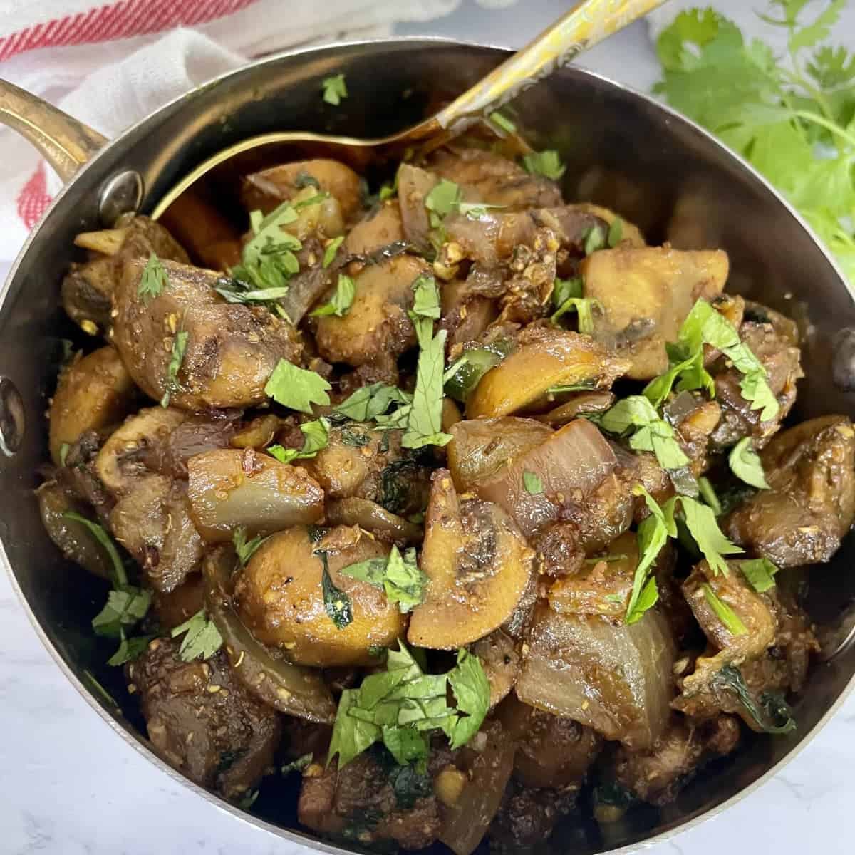 Easy Butter Garlic Mushrooms with Indian Flavors-image