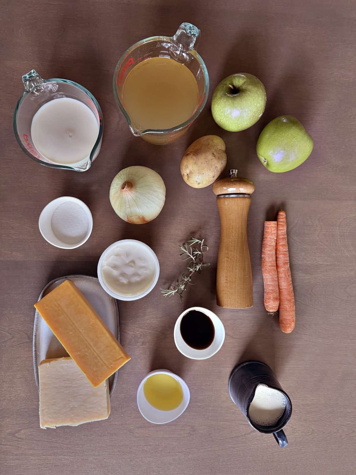 Fall Harvest Apple Cheddar Soup with Maple Sour Cream - The Kitchen Docs